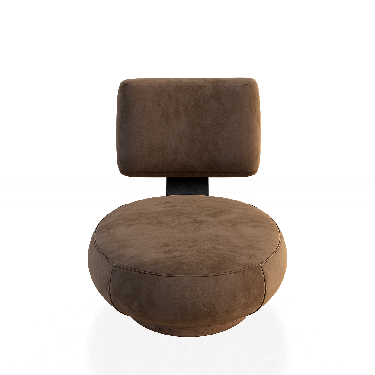Stylish Round Sofa Chair 3D Model – Modern Suede Design