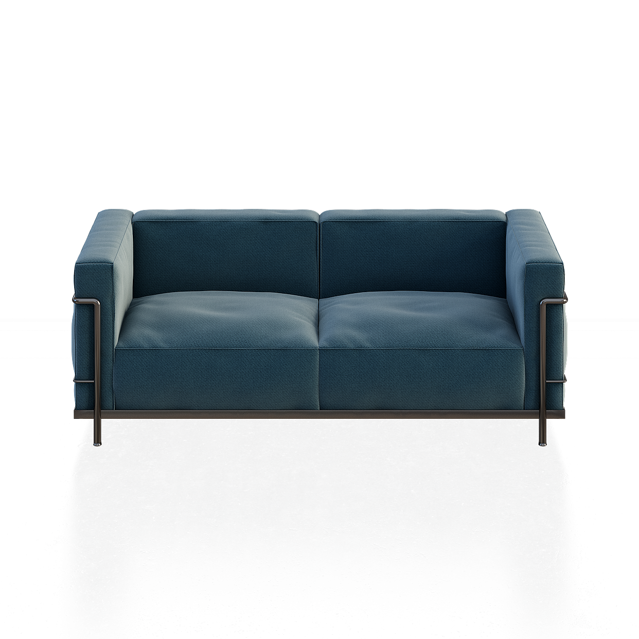 Urban Comfort Sofa 3D Model – Teal Leather, Low-Poly