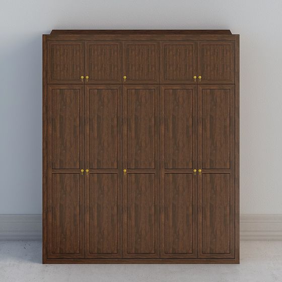 Elegant Low-Poly Wardrobe 3D model