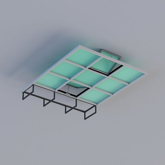 Futuristic Low-Poly Ceiling Light 3D model