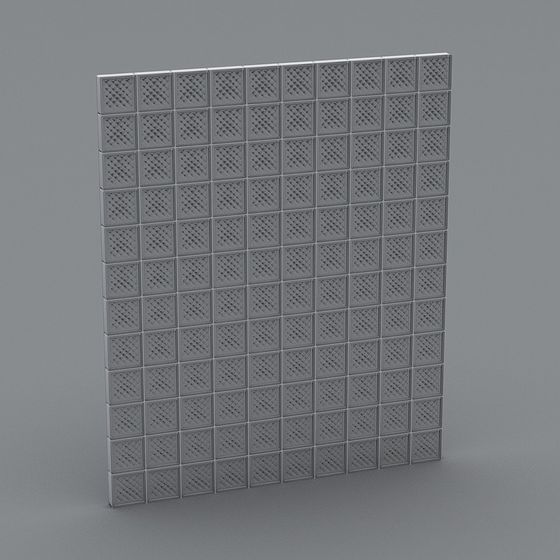 Glass Brick Wall 3D Model for Modern Interiors