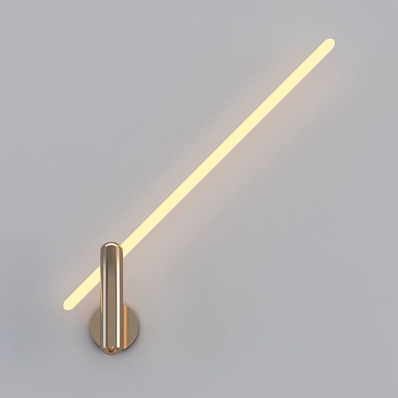 Golden Minimalist 3D Model Lamp Design