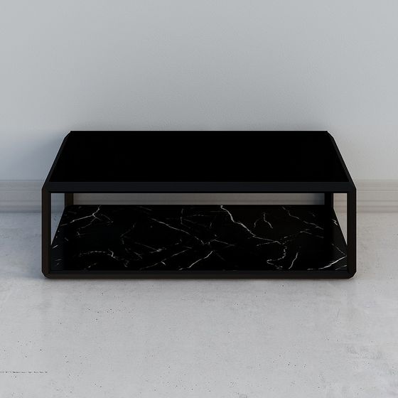 Elegant Black Marble Coffee Table 3D model