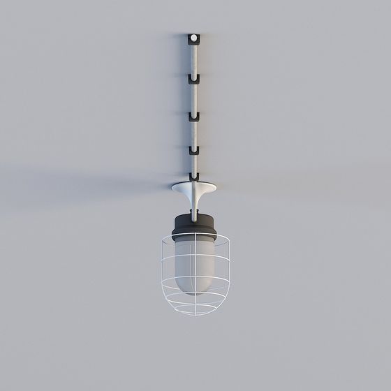 Stylish Industrial Pendant Light 3D model