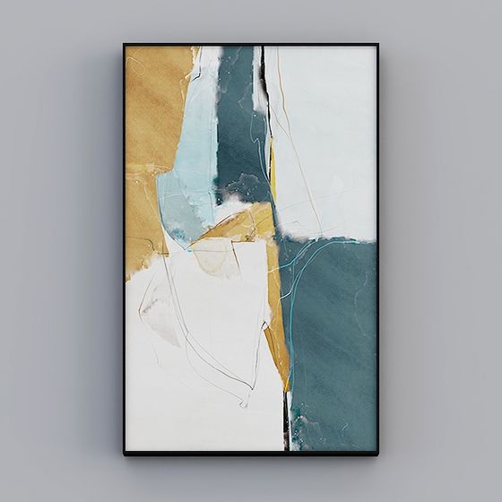 Abstract Painting 3D Model in Low Poly Style