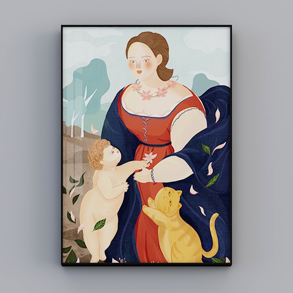 Zhuo Yi - Modern minimalist wind - aisle decoration painting - the birth mother in the garden