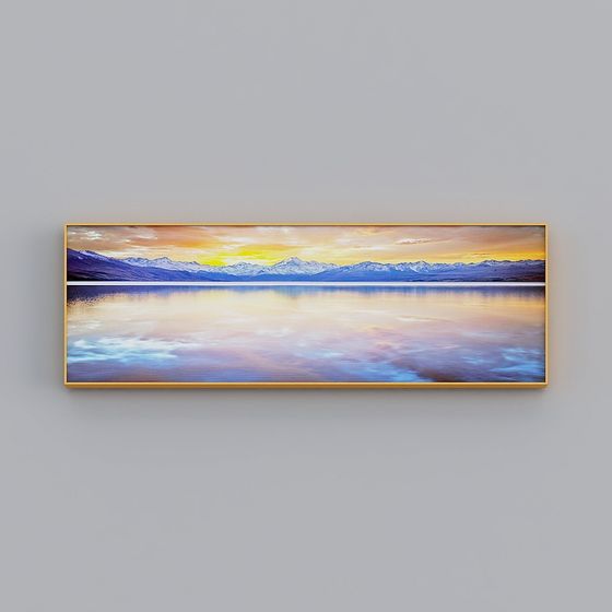 Mountain Lake Sunset 3D model for Creative Projects