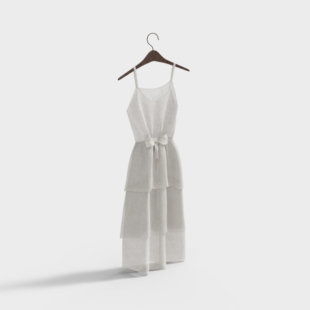 Elegant Sheer Long Skirt 3D model