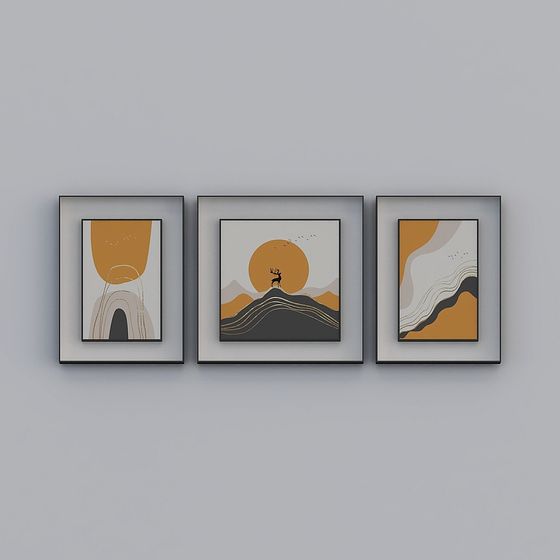 Morning Serenity Abstract Art 3D model for Creative Projects