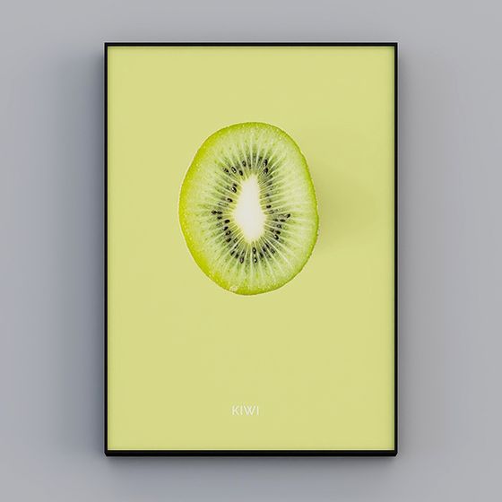 Kiwi Slice Low Poly 3D Model for Creative Projects