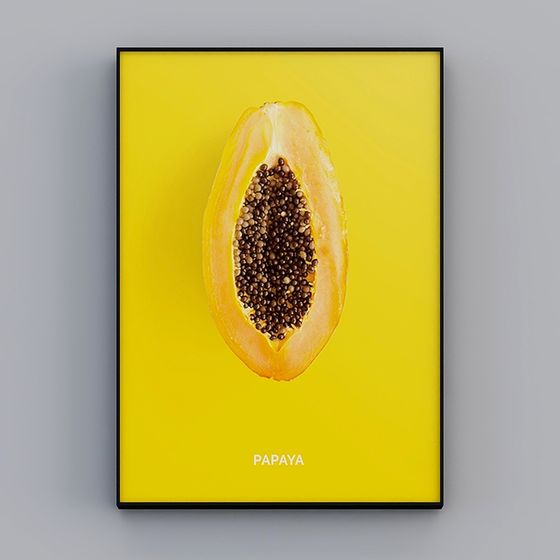 Vibrant Papaya Half 3D model for Creative Projects
