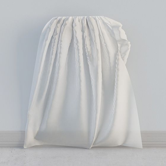 Elegant Flowing Curtain 3D Model