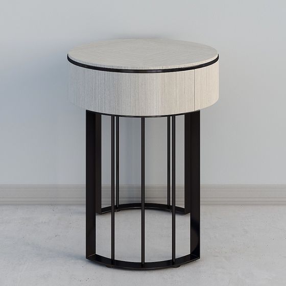 Elegant Low-Poly Round Table 3D model