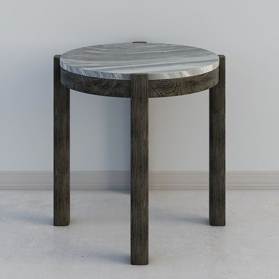 Low-Polygon Round Table 3D model Design