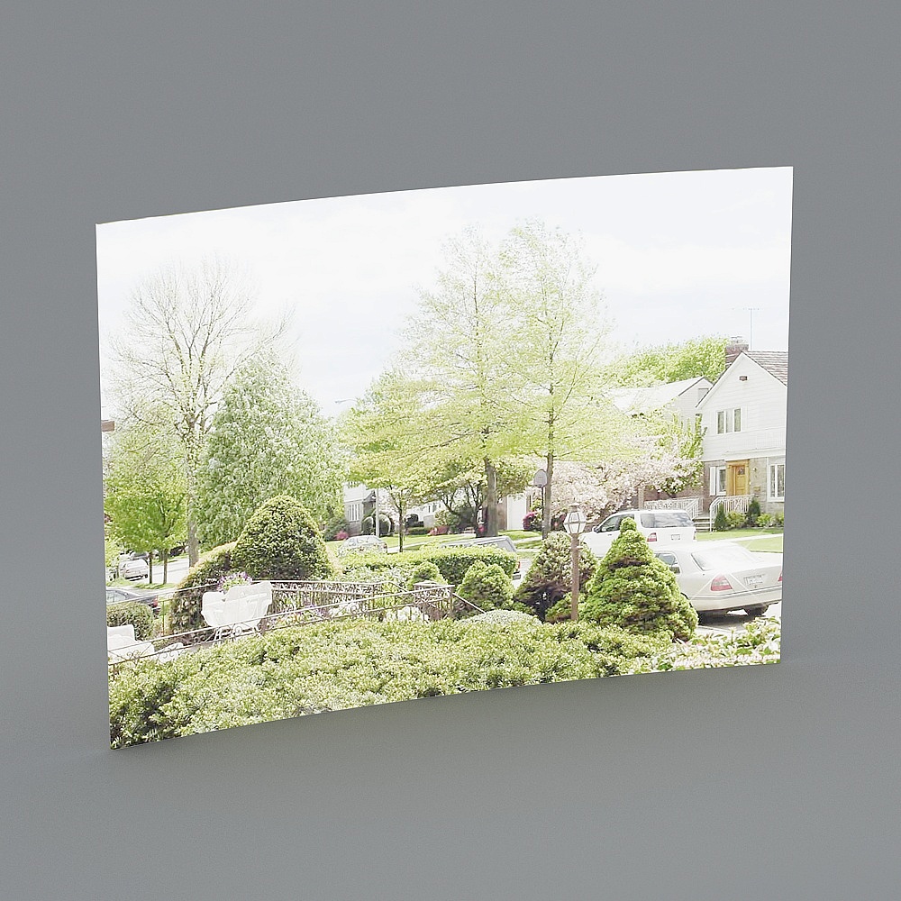 Vibrant Spring Residential Area 3D model