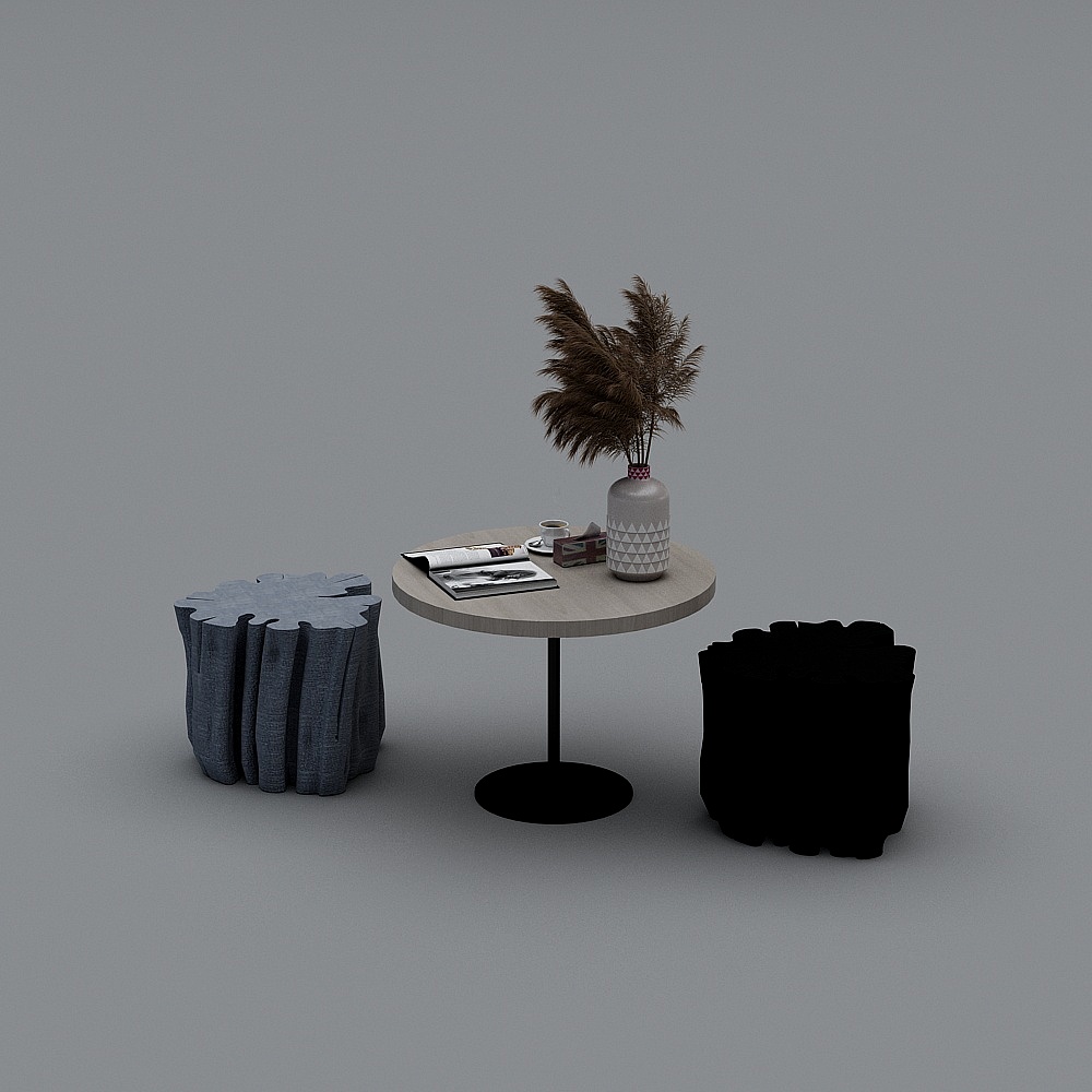 Nordic Cafe-coffee table and stool combination
