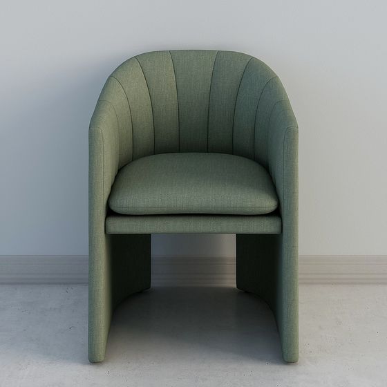 Green Velvet Armchair 3D model