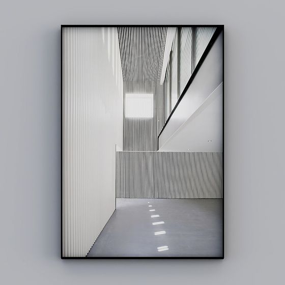 Abstract Black Mural 3D Model for Modern Spaces
