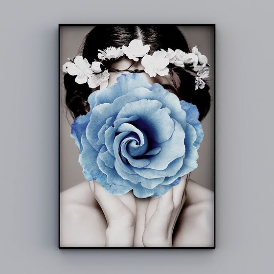 Blue Rose 3D Model - Low Polygon Design