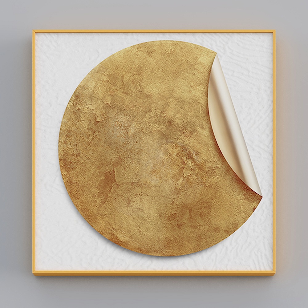 Zhuo Yi - modern light luxury wind - living room decoration painting - lily gold square round D