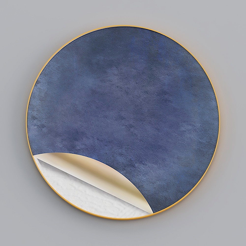 Zhuo Yi - modern light luxury wind - living room decoration painting - lily gold square round D