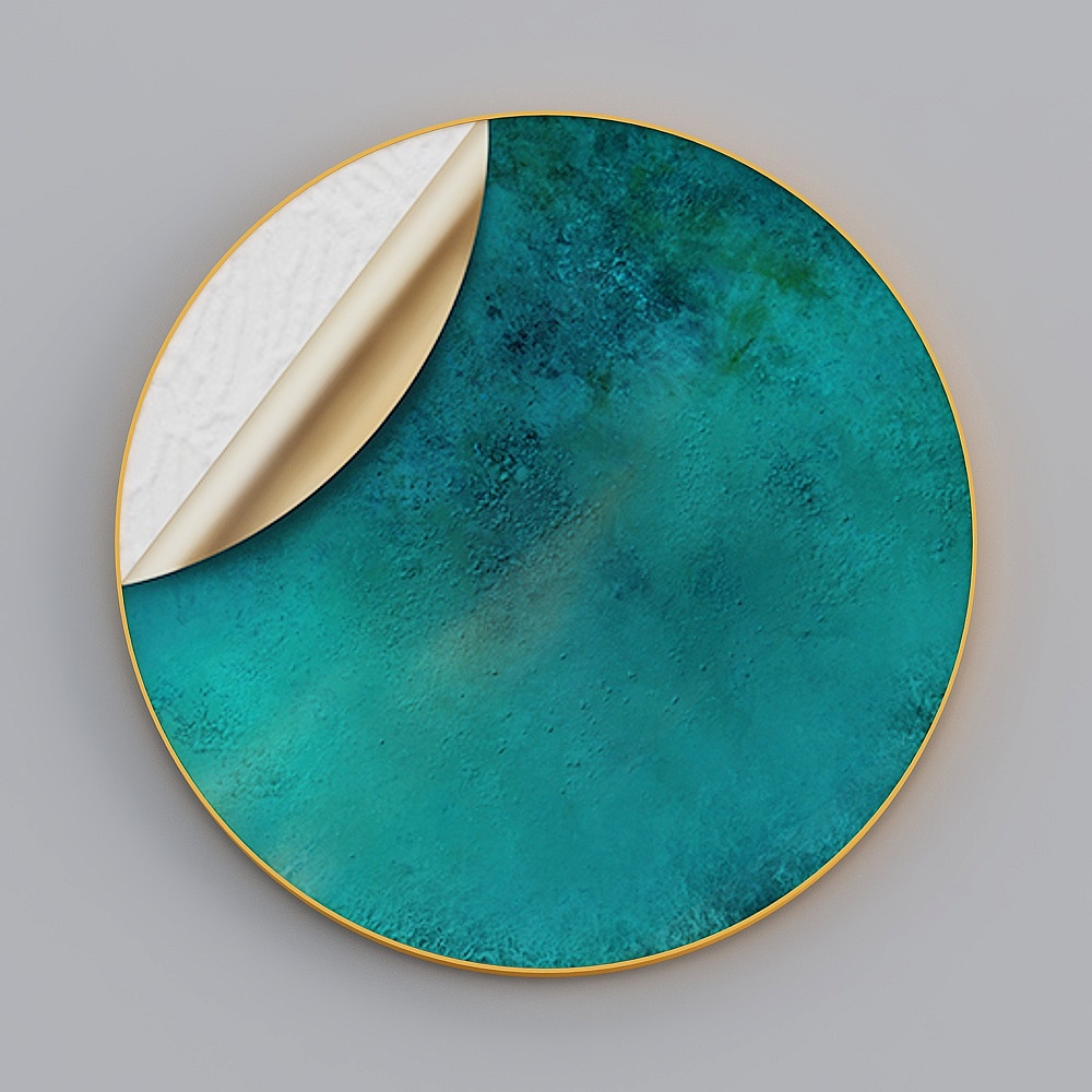 Zhuo Yi - modern light luxury wind - living room decoration painting - lily gold square round D