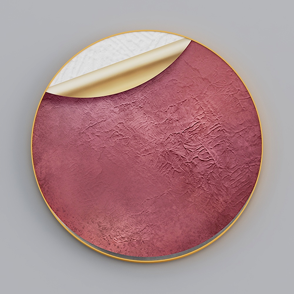 Zhuo Yi - modern light luxury wind - living room decoration painting - lily gold square round D