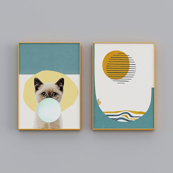 Cat Bubble Gum Frame 3D Model for Creative Projects