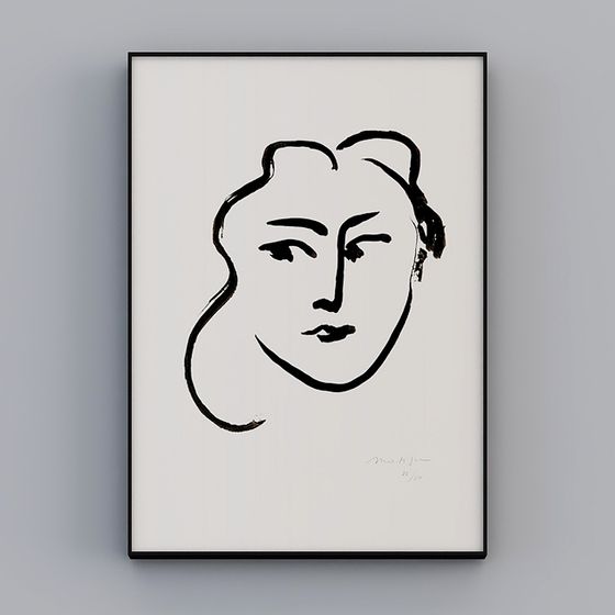 Ink Style Portrait 3D model for Creative Projects