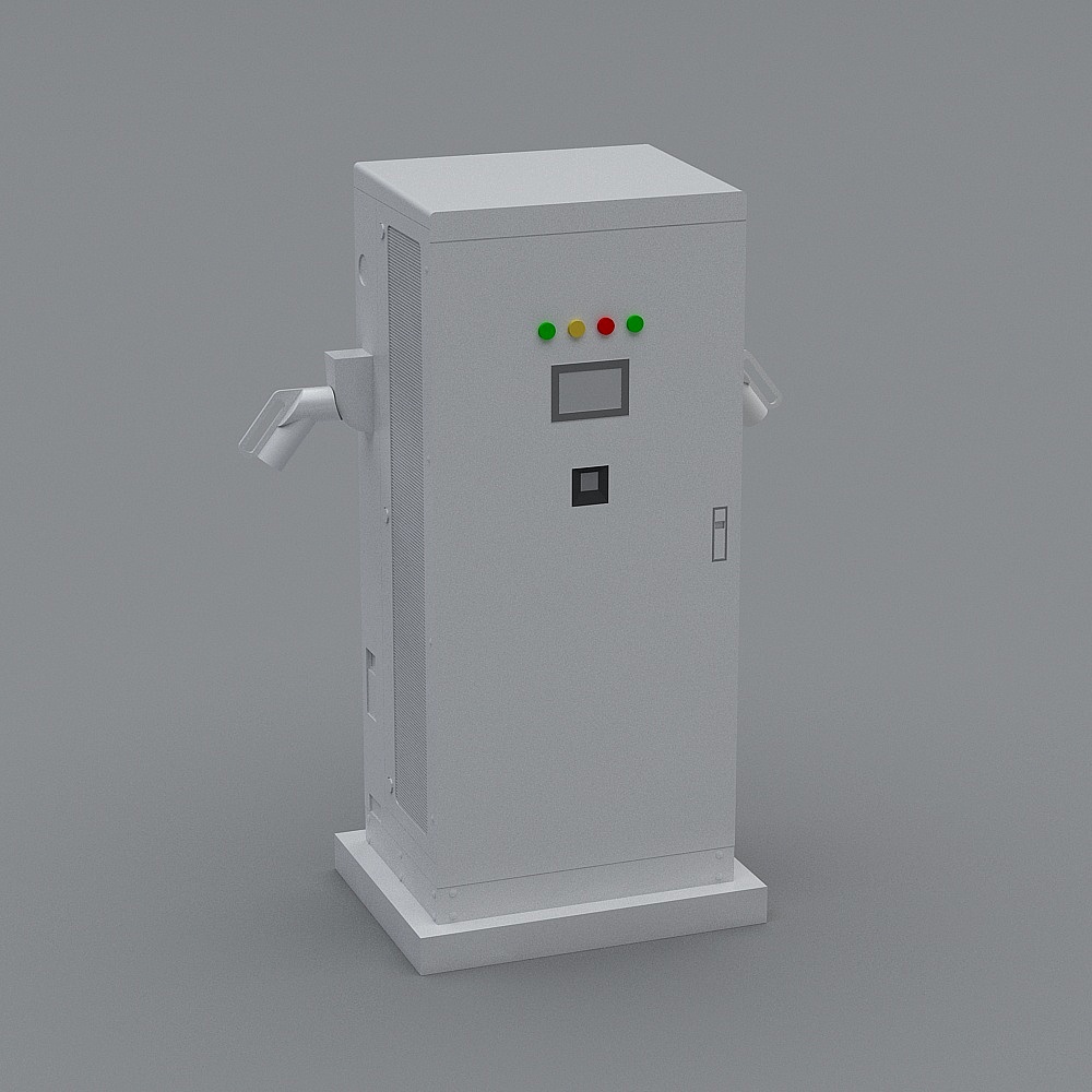 Industrial Control Cabinet Low-Polygon 3D model