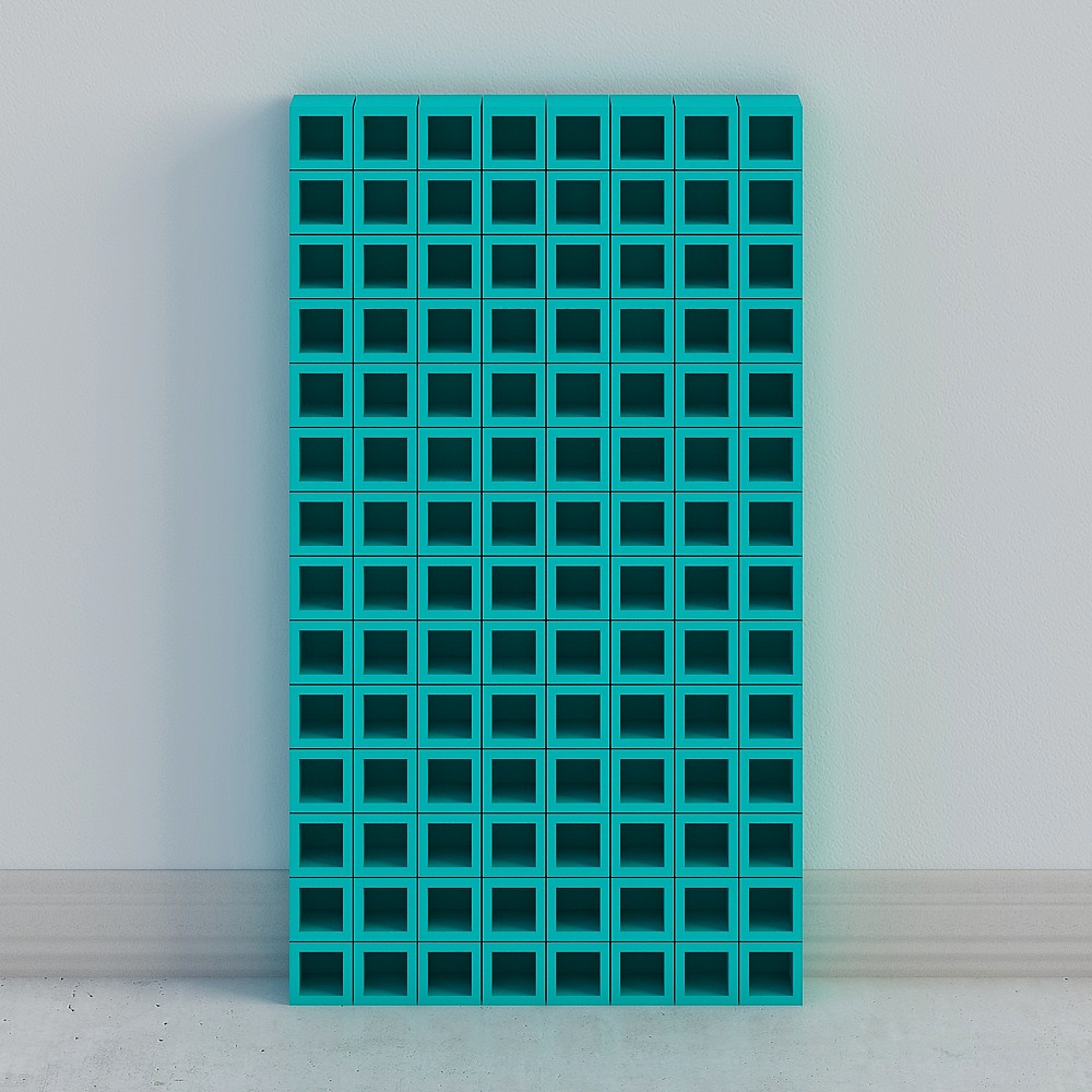 Parete Decorativa in Blocchi di Cemento, Motivo a Blocchi Quadrati, Fondale in Cemento