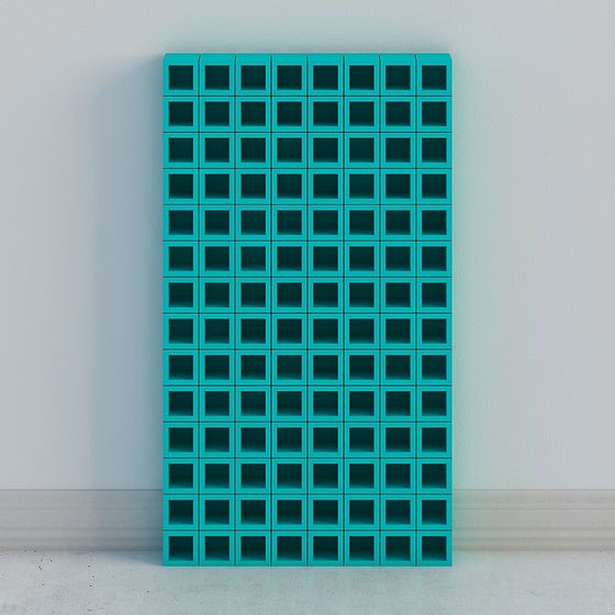 Parete Decorativa in Blocchi di Cemento, Motivo a Blocchi Quadrati, Fondale in Cemento