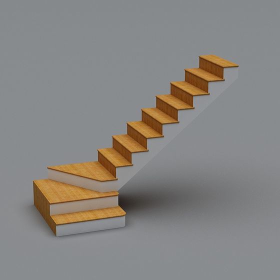 Stylish Low-Poly Staircase 3D model for Designers