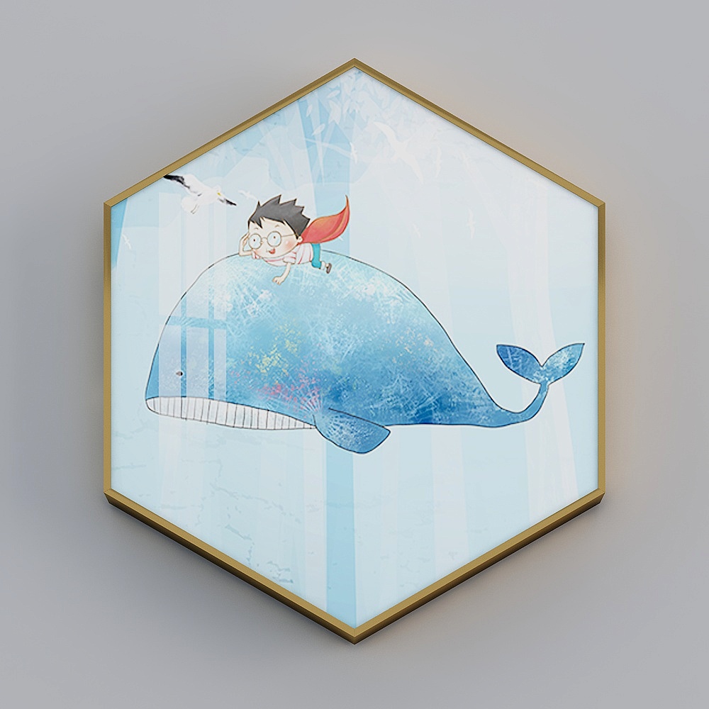 Zoe - Nordic Wind - Boys and Girls Room Decorative Paintings - Whale Dream Adventures