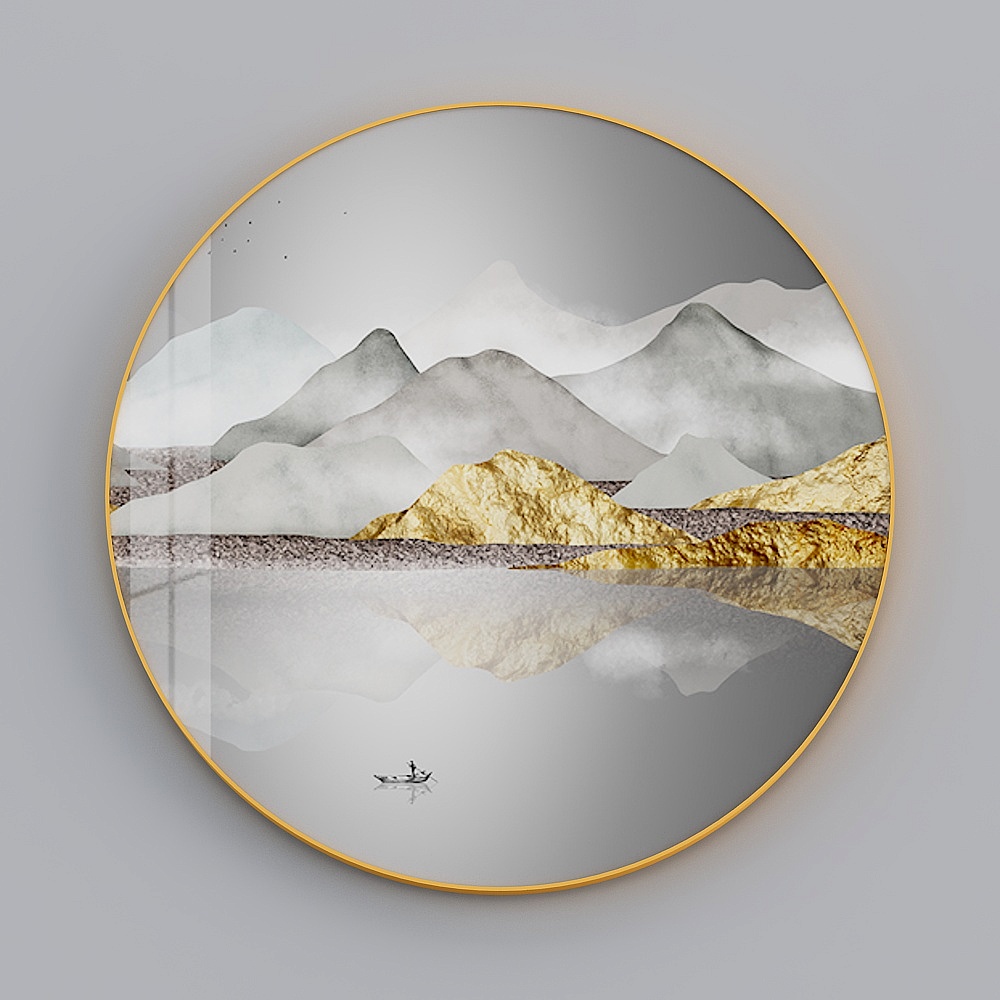 Zhuo Yi - New Chinese - Abstract Landscape Living Room Decorative Painting - Water Yingjin Mountain
