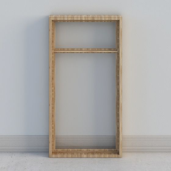 Low Poly Bamboo Frame Window 3D Model