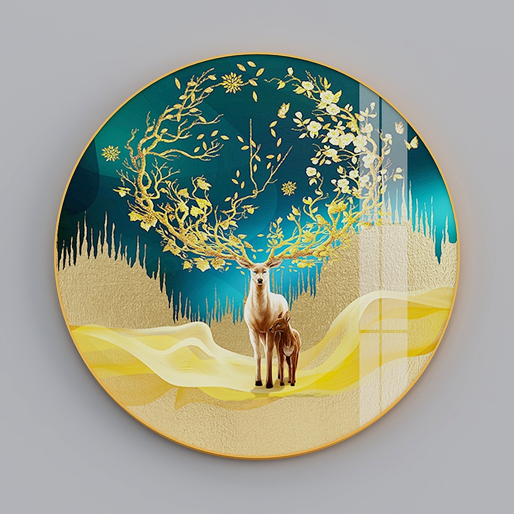 Zhuo Yi - Modern Light Luxury Wind - Living Room Sofa Background Wall Decorative Painting - Fluyen D2