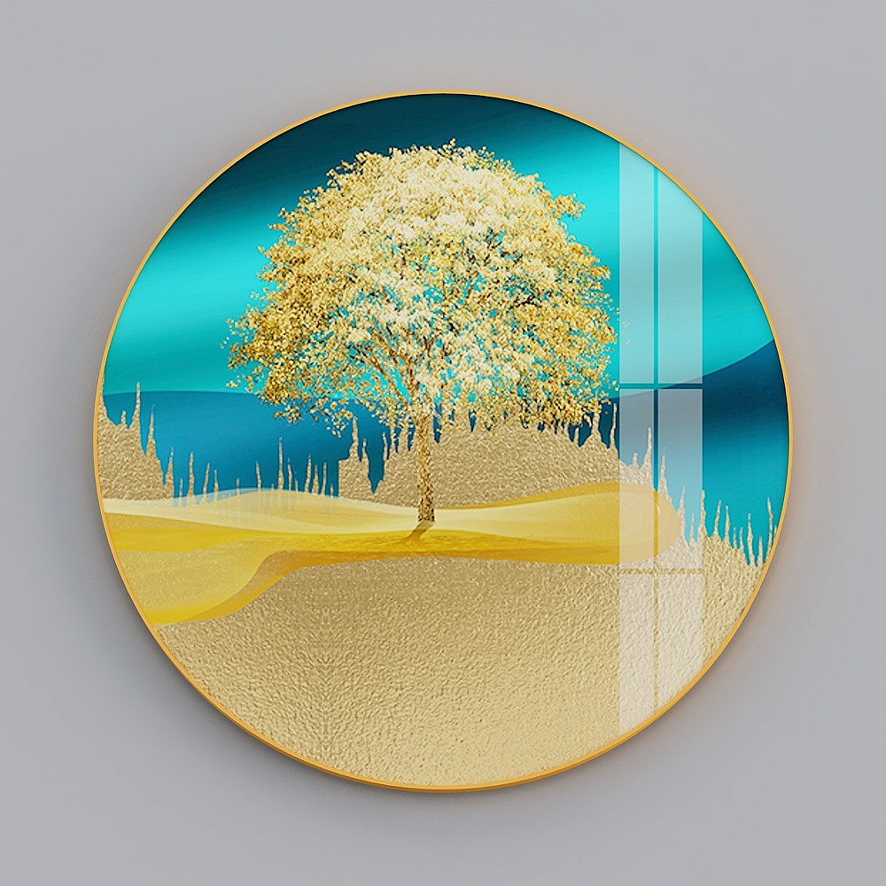 Zhuo Yi - Modern Light Luxury Wind - Living Room Sofa Background Wall Decorative Painting - Fluyen D3