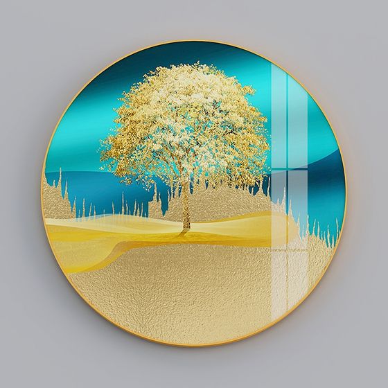 Golden Beach and Lush Greenery 3D model