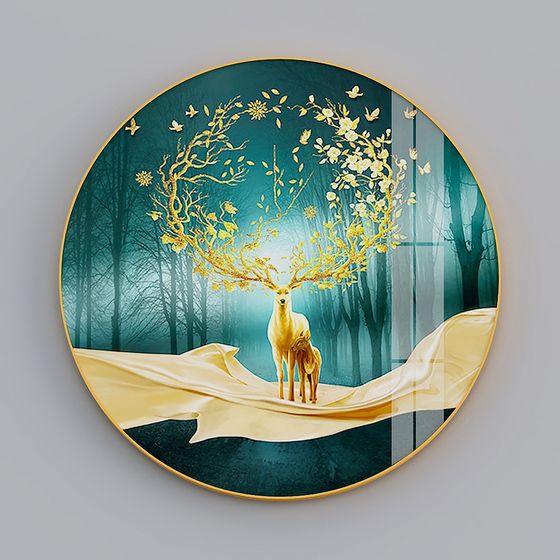 Golden Antler Tree 3D model