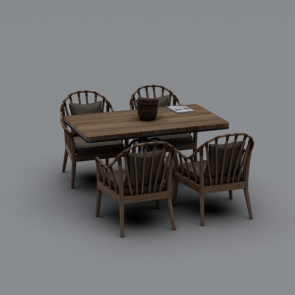 Юго-Восточноазиатское кафе - сочетание стола и стульев