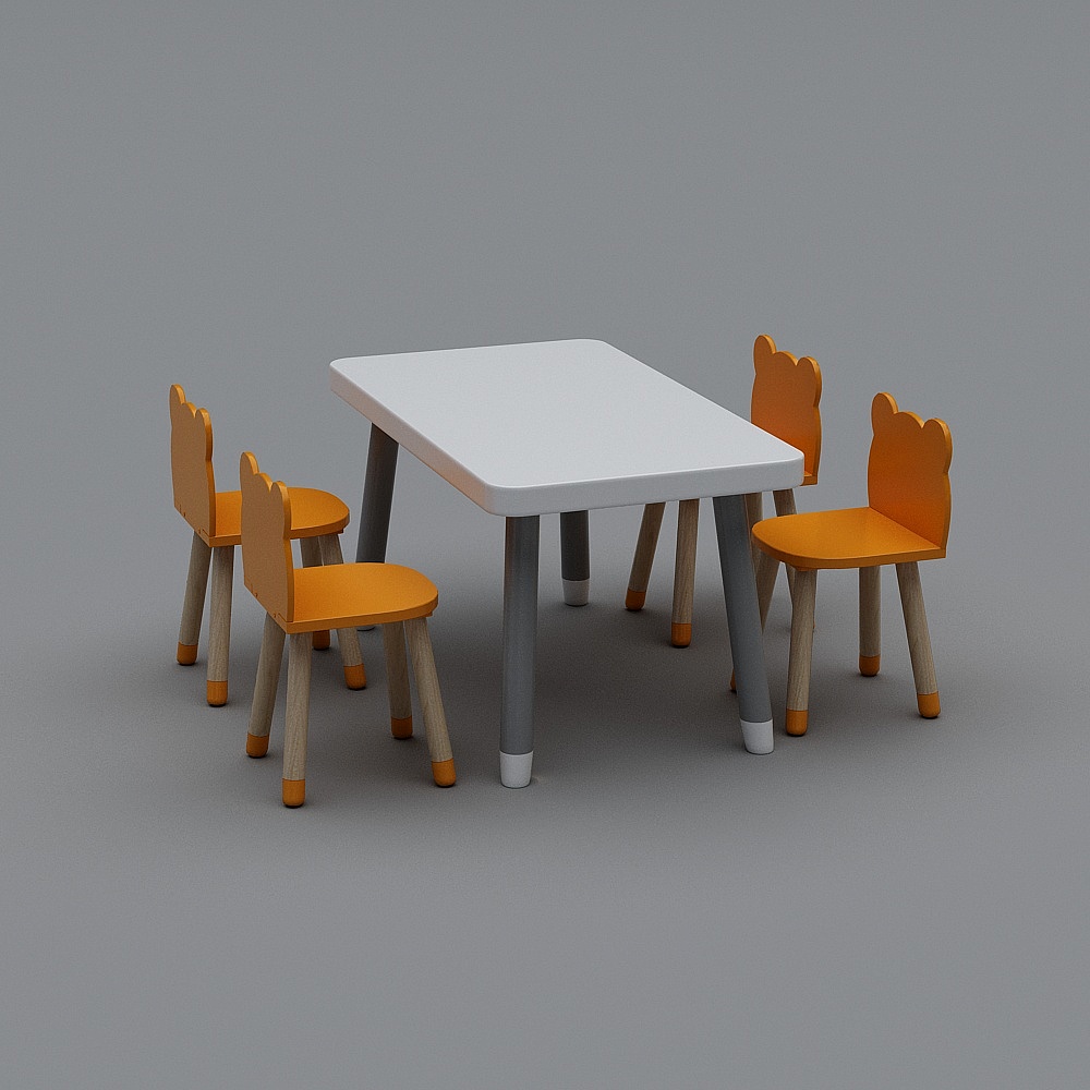 Nordic kindergarten classroom-desk and chair combination