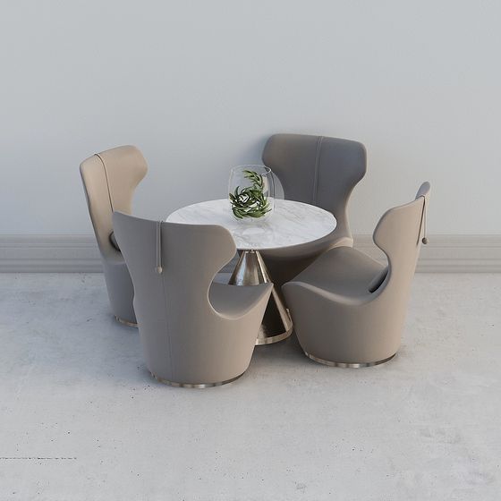 Urban Gathering Table and Chairs 3D model