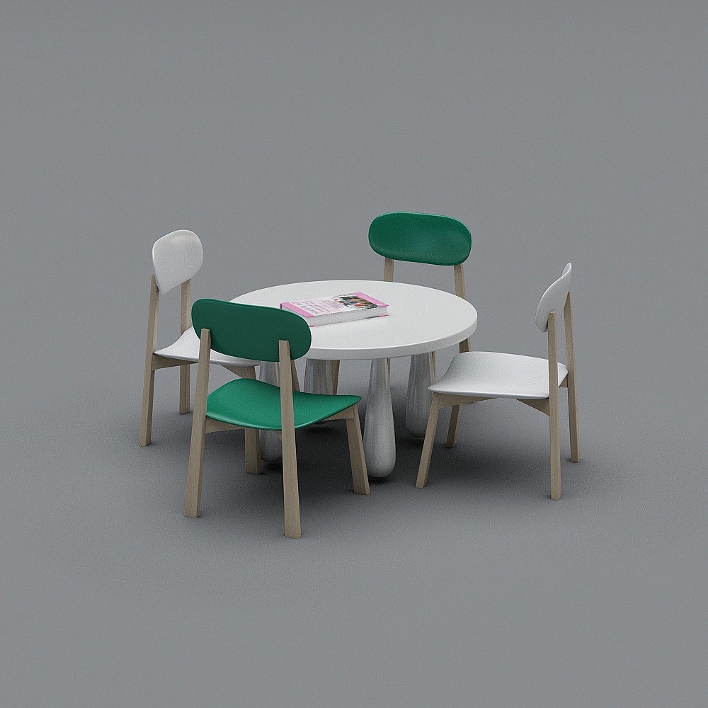 モダン子供図書館-テーブルと椅子の組み合わせ