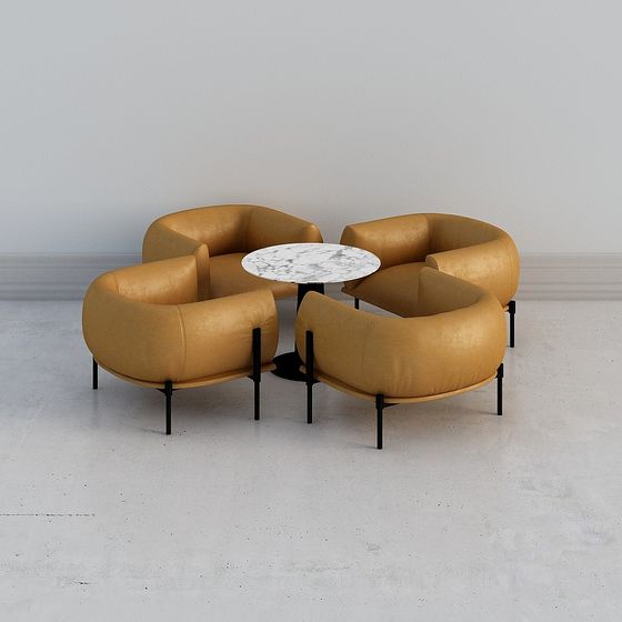 Low Poly Sofa Set 3D model for Modern Design