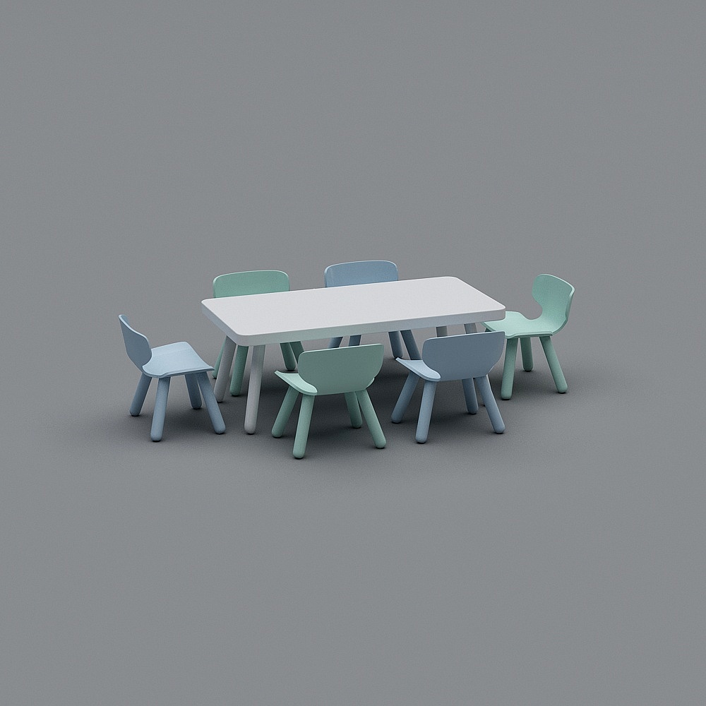 Modern kindergarten activity room-table and chair combination
