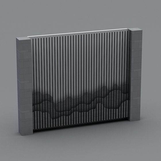 Modern Low-Poly Wall Grate Gate 3D model