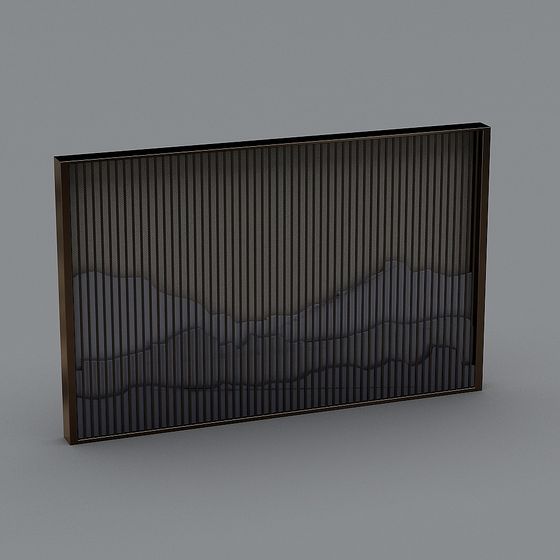 Sleek Modern Bed Headboard 3D model