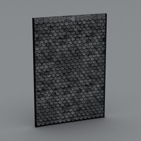 Scales Wall 3D model in Low-Polygon Style