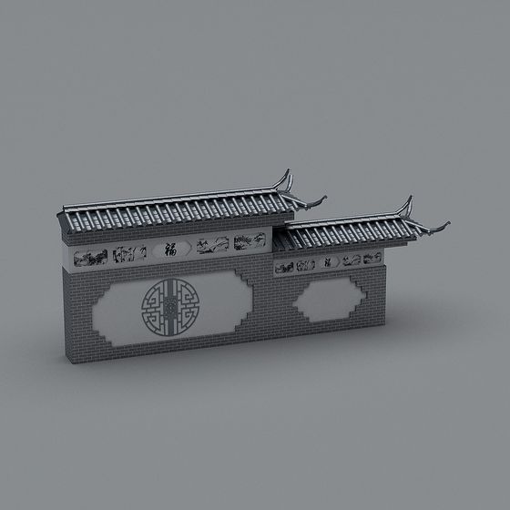 Elegant Eastern Style 3D Wall Model